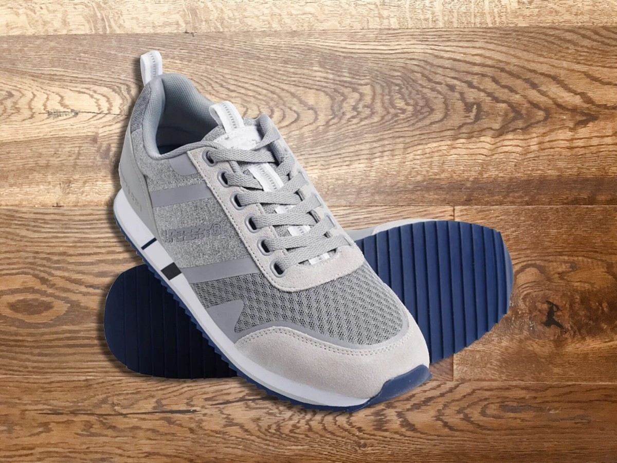 Superdry Men's Fero Runner Core Trainers Lace Up Fastening (Grey