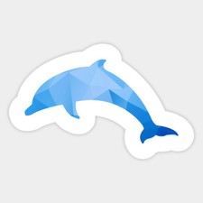 Blue Geometric Dolphin Sea Ocean Vinyl Wall Decal Decor Laptop Animal Sticker