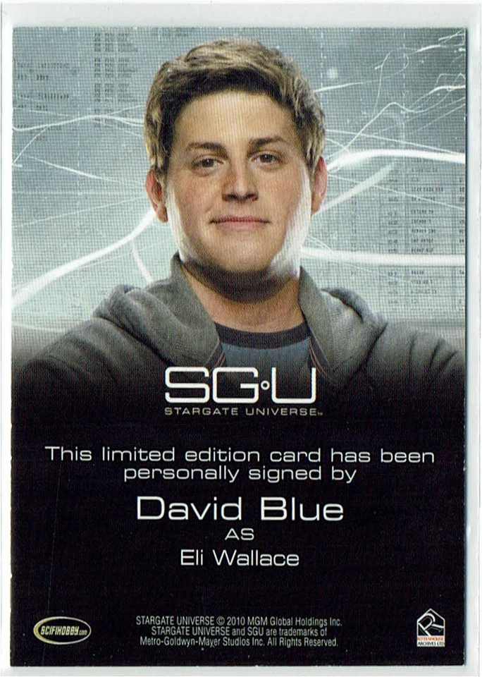 Stargate Universe Season 2 Autograph Card David Blue as Eli Wallace - Image 2 of 2