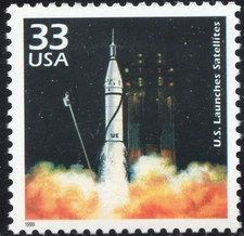 US #3187d MNH 1999 Celebrate the Century 1950s U.S. launches Satellites