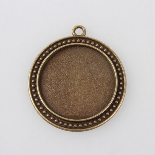 Antik Bronze Flach Rund Tablett Anhänger Cabochon Rohling Einfassung Nickelfrei - Bild 87 von 108