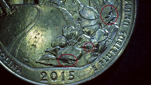 2015 ATB D Quarter North Carolina Errors! Die break, pre-Diebreak, and Die Chip - Picture 4 of 14