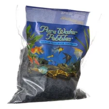 Pure Water Pebbles Aquarium Gravel - Jet Black (2 lbs (3.1-6.3 mm Grain))
