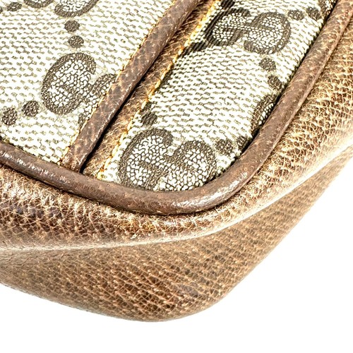 Vintage GUCCI Shoulder Bag Purse GG Supreme PVC Leather Brown Auth *Rare* - Picture 13 of 24