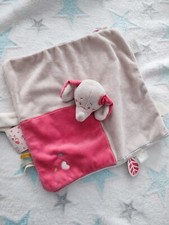 doudou plat éléphant Anna & Pili blanc rose coeur NOUKIE'S NOUKIES 2 dispo