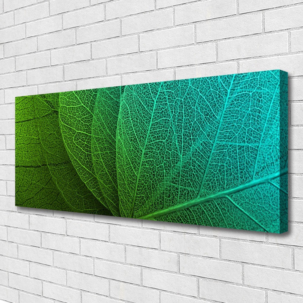 Impression sur toile haut de gamme 125x50 cm au motif de feuilles chic