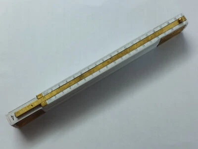 WERBEARTIKEL R. KAISER Holzmaßstab mit eingebauten Messingschiebelineal 200 mm/Weiß Zollstock