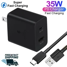 35W USB-C Dual Port Fast Charger PD Adapter  + Cable For Samsung Galaxy S23 S22
