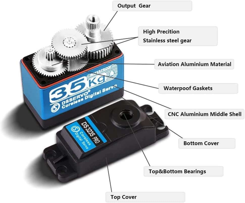 Servomotore Ds5180 7.4v 80kg | Alta Coppia Metallo Per Rc Crawler