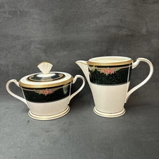 Noritake VENETAIN ROSE Creamer and Sugar Bowl with Lid
