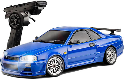 LD1899 1/18 RC Drift Car GTR R34 2.4Ghz RWD with Gyroscope On-Road Alloy Body Sh