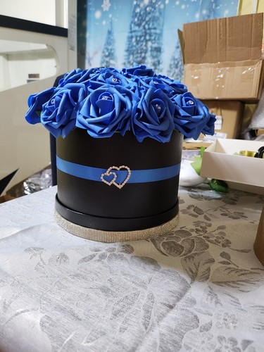 Luxury Artificial Rose Flower Round Hat Box Birthday Anniversary Present gift - Picture 11 of 11