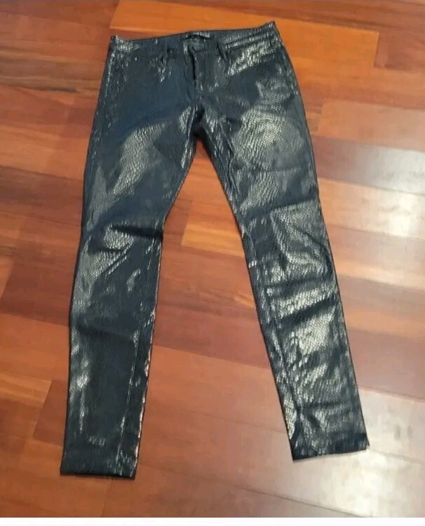 David Burton Lizard Pattern Black Pants Size28 - image 4