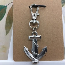 2.6" Nautical Navy Sea Anchor Silver Charm Lobster Keychain New Free Ship 6395