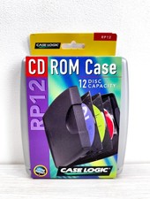 Case Logic Flip Disc 12 CD Hard Shell Storage Case Silver Vintage Retro USA 1999