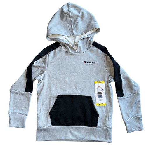 Champion Hooded Sweatshirt Boys Hoodie Size Small (7/8) Gray and Black