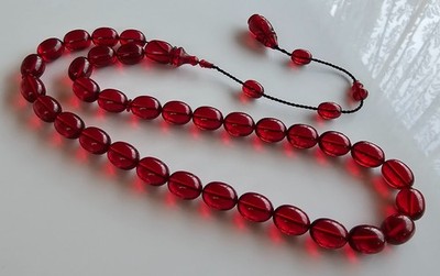 Fire Amber Bakelite Prayer Worry Beads Baga Subha Tasbih Tasbeeh FATURAN