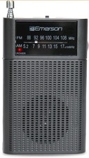 Emerson Portable AMFM Radio with Speaker, Headphone Port and Volume Control