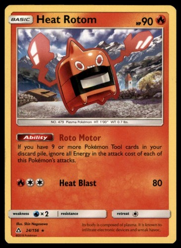 Pokémon TCG Ultra Prism Heat Rotom 24/156 Regular Rare EX