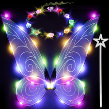 3Pcs Light up Fairy Wings for Adults,Led Butterfly Wings for Girls,Angel Wings H