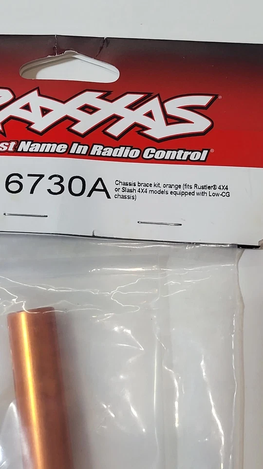 Traxxas 6730A Chassis brace kit ORANGE for Rustler 4x4 & Slash 4x4 LCG Chassis - Image 4 of 4