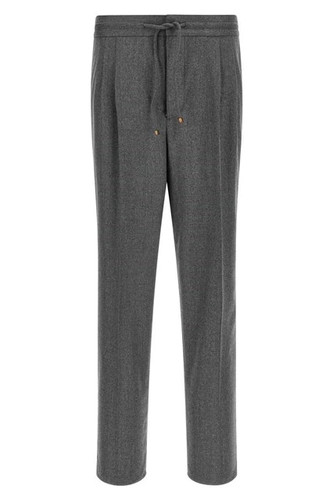 BRUNELLO CUCINELLI Virgin Wool Grey Flannel Pants New & Authentic