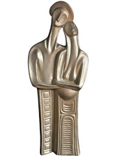 Statuina Coppia Innamorati Artigianale Ceramica Arte Antiquariato Scultura Italy