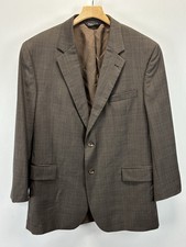 Jos. A. Bank Sport Coat Mens 44R Brown Glen Plaid 100 Wool Blazer Two Button