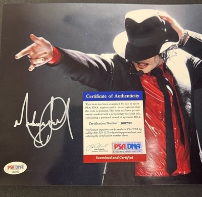 Michael Jackson signiertes Foto mit PSA/DNA Echtheitszertifikat COA