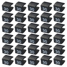 Clothes Hanger Marker 30 Size Tag White Letter on Black U Shape 100 Pcs