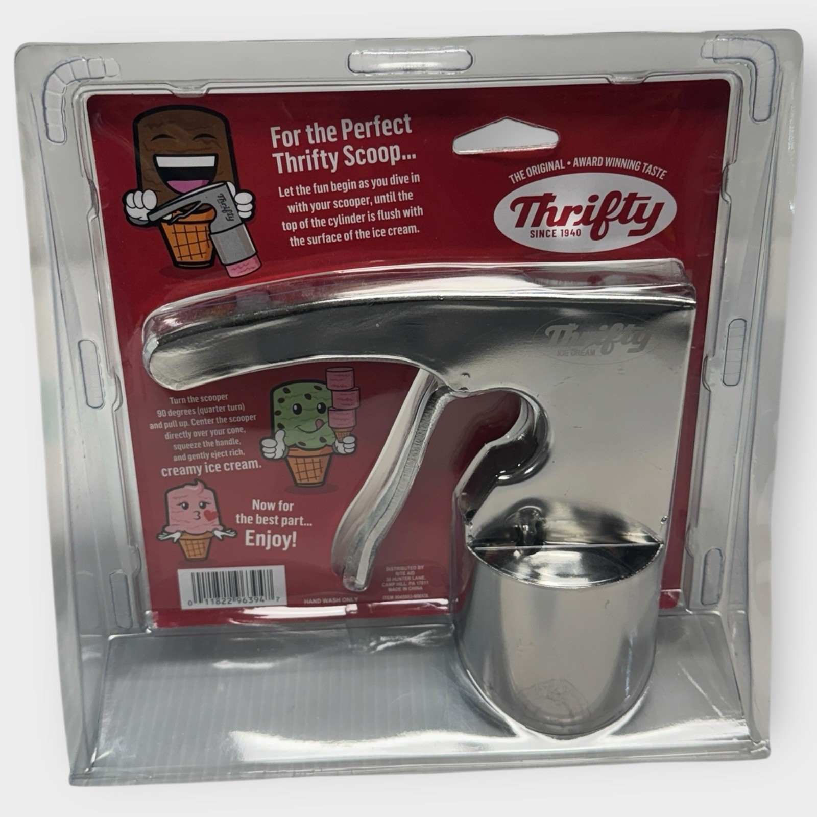 Thrifty Old Time Ice Cream Scoop Scooper Commercial Stainless Steel Rite-Aid NEW