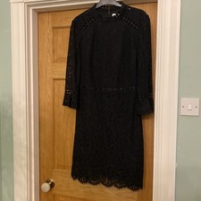 Oasis Black Lace Dress Size 12 Wedding Races Party Occasion Womens Ladies
