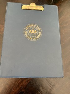 Vintage Auto Club So Cal AAA Clipboard Blue Office School Folder Advertising