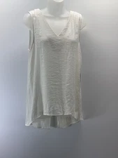 Anthropologie Doe & Rae Sleeveless White Tank Top Lace Back Coverup Women’s S