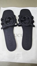 Gucci Sandal Slide Black Rubber SIZE 9