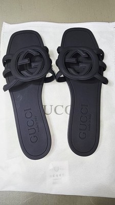 Gucci Sandal Slide Black  Rubber SIZE 9