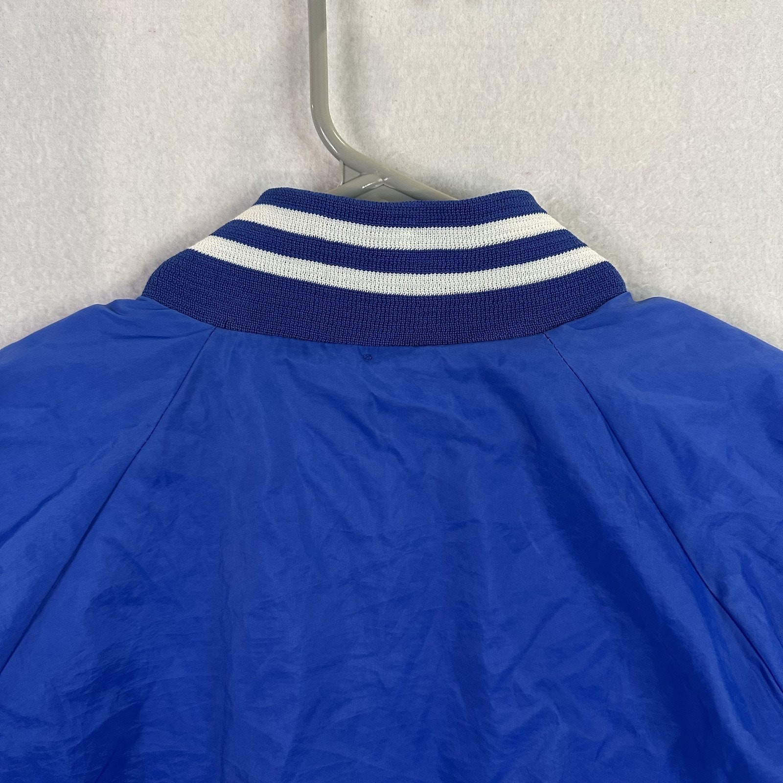 Vintage Auburn Sportswear Jacket Men L Blue Snap Front Lined Varsity USA 90s