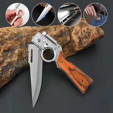10 inch AK47 Manual Open Folding Pocket Knife With LED Light , Stainless Steel