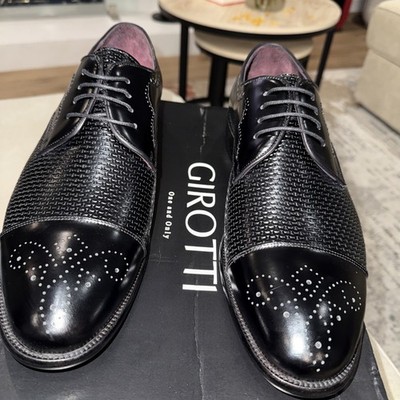 Girotti One & Only Oxford LUXURY DRESS SHOES 48883 Black Size US 10.5 EU 44 NIB