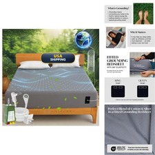 Grounded Reset Grounding Sheets King Size 76x80x13.5 Organic Cotton Silver Gray