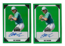 2024 Leaf Metal 1991 COLT EMERSON Green #/8 AUTO ROOKIE CARD RC LOT x2