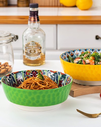 Large Salad Bowl Sets for Serving Pho, Ramen, Soup, Fruit, Snacks - 48 Oz Big... - Picture 6 of 8