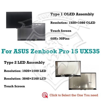 15.6'' ASUS Zenbook Pro 15 UX535LI-BN116T LCD Touch Screen Baugruppe Replacment