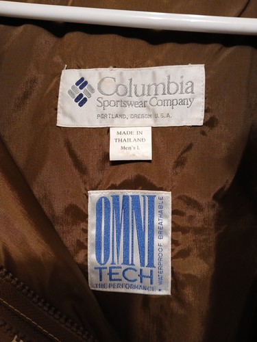Vintage Columbia Omni Tech Duck Camo Hunting Coat Jacket w/ Hood Mens Sz L - Picture 9 of 24