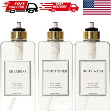 Modern Gold 27oz Shampoo  Conditioner Dispenser Set of 3 for Elegant Bathrooms