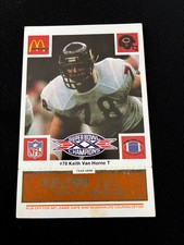 SUPER BOWL XX CHICAGO BEARS KEITH VAN HORNE GOLD MCDONALDS 1986 FOOTBALL CARD