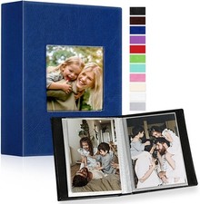 Photo Album 4x6 50 Pockets 2 Packs Leather Blue