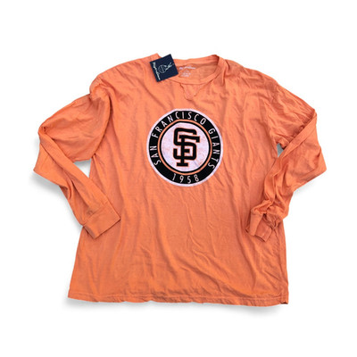 WRIGHT + DITSON San Francisco Giants 1958 Shirt Men's 2XL Long Sleeve Orange