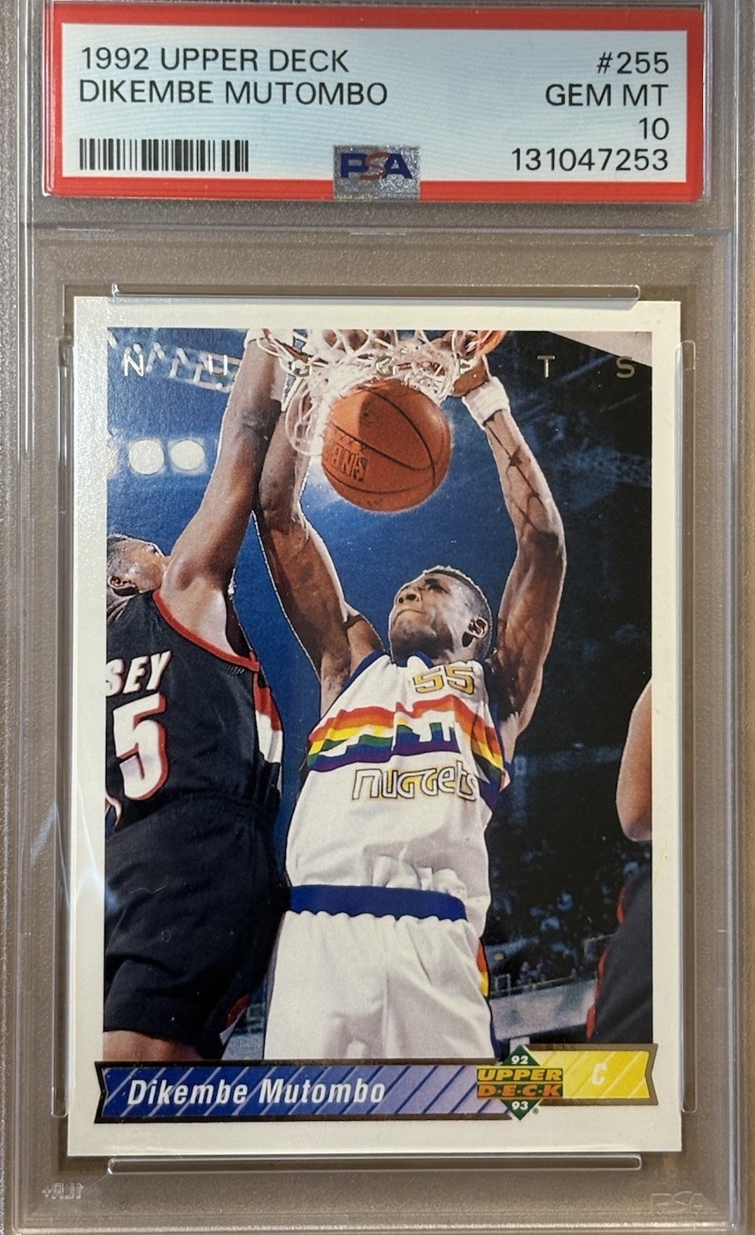 1992-93 Upper Deck NBA Dikembe Mutombo #255 PSA 10 Low Pop Denver Nuggets