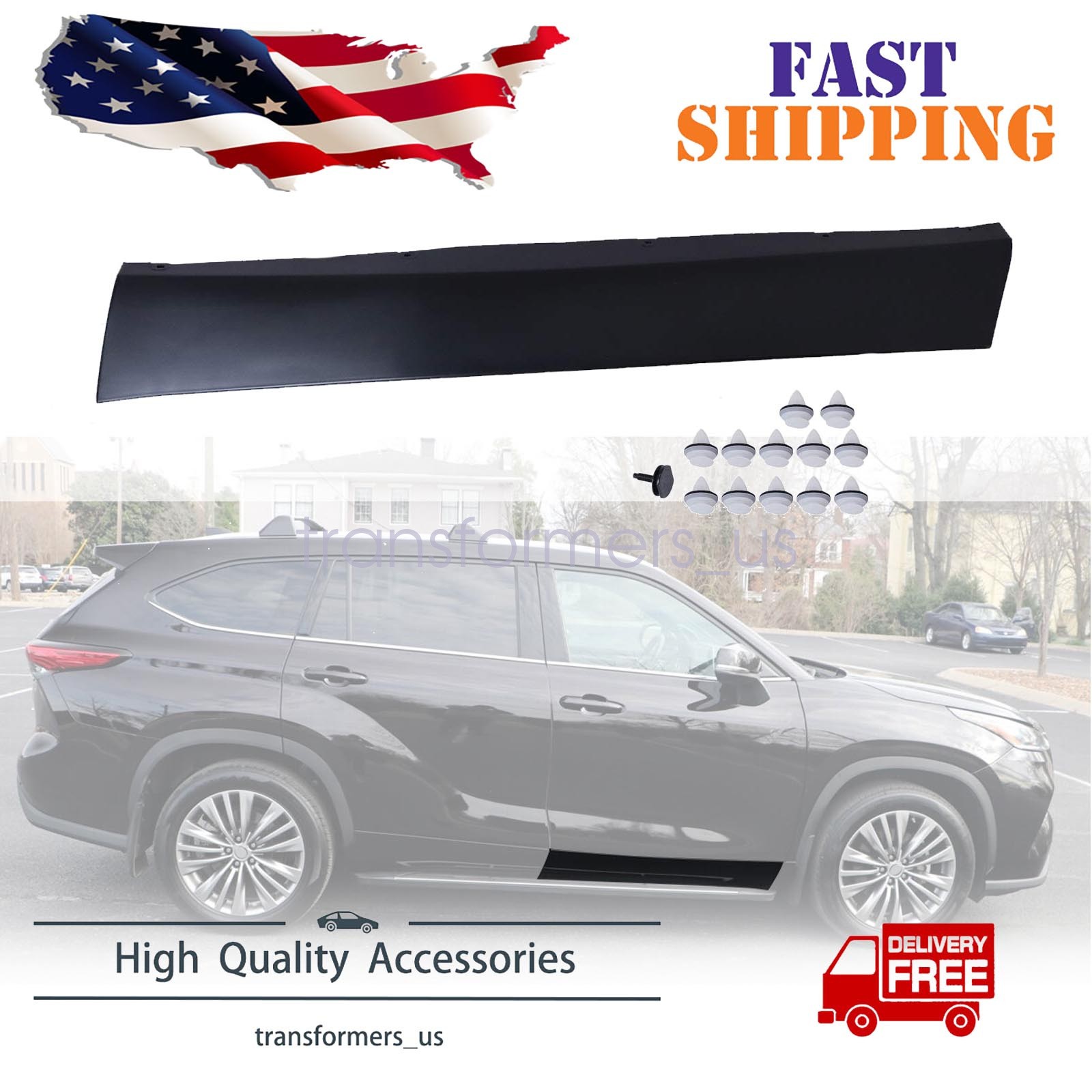 For Toyota Highlander 2020-2023 Front Right Passenger Door Lower Molding Trim US
